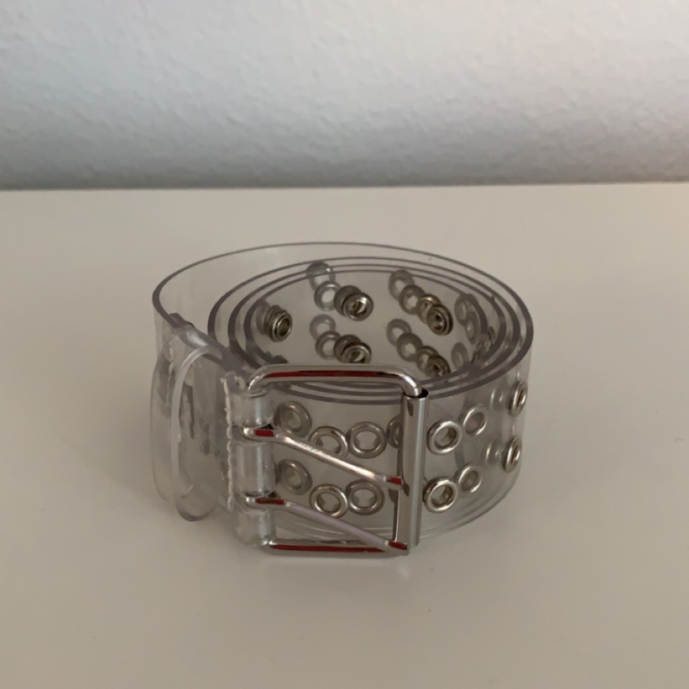 clear belt with holes